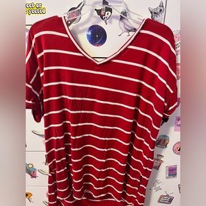 Red Striped Oversized Shirt - Large